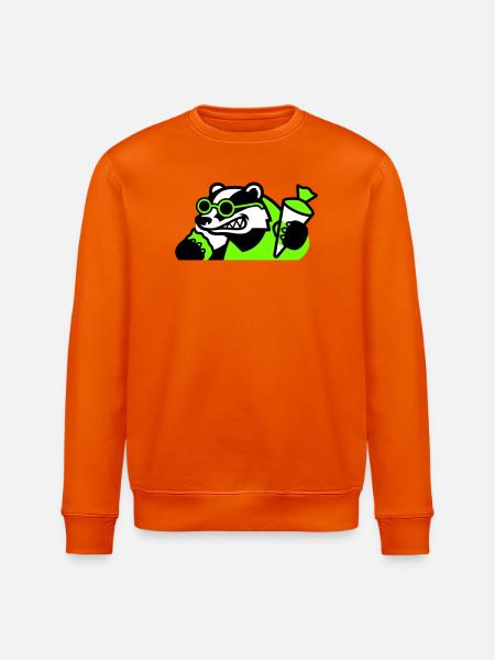 Cool Badger Back to School Icon - Stanley/Stella ROLLER Unisex Organic Sweatshirt - bright orange