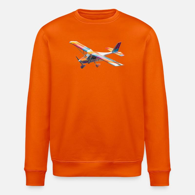 RC Rainbow Airplane Pattern - Stanley/Stella ROLLER Unisex Organic Sweatshirt - bright orange