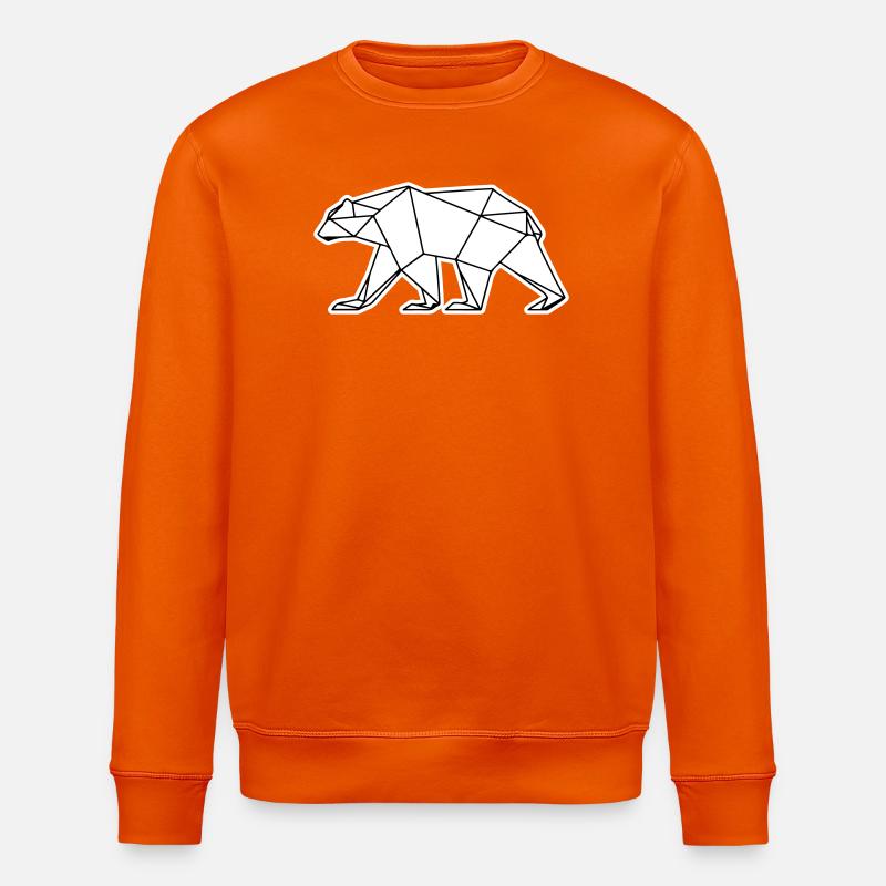 Icône polygonale de l’ours polaire - Sweat bio ROLLER Stanley/Stella Unisexe - orange profond