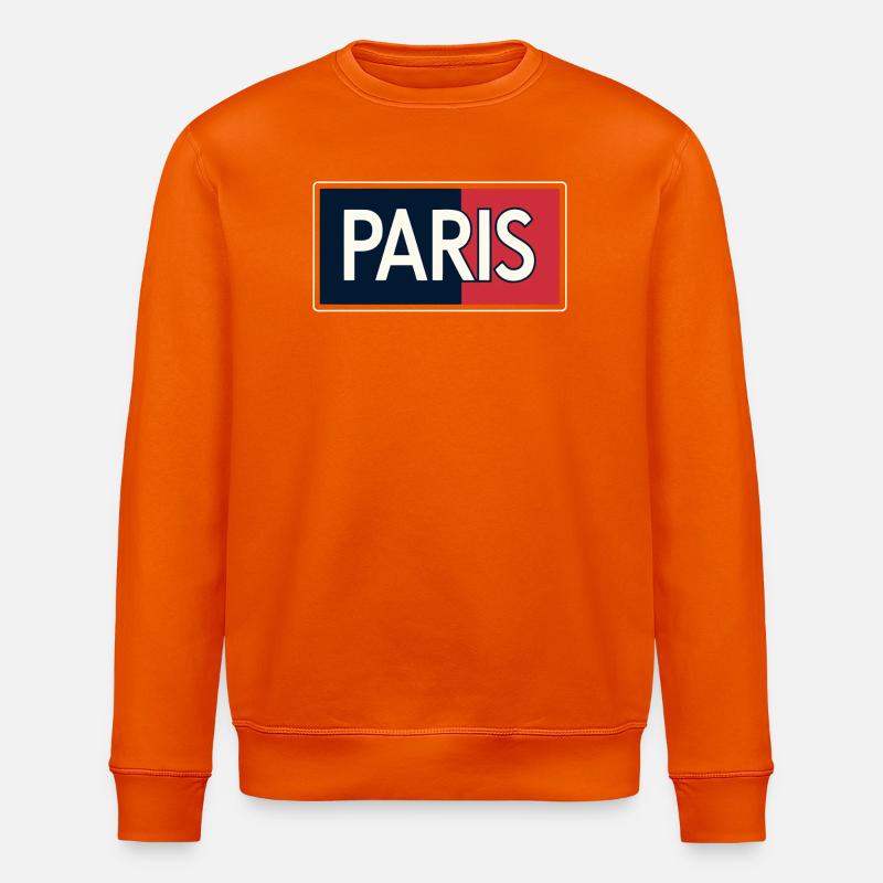 Paris blue and red blocks - Stanley/Stella ROLLER Unisex Organic Sweatshirt - bright orange
