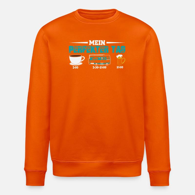 Camper Camping Wohnwagen Spruch - Stanley/Stella Unisex Bio-Sweatshirt ROLLER - Tieforange