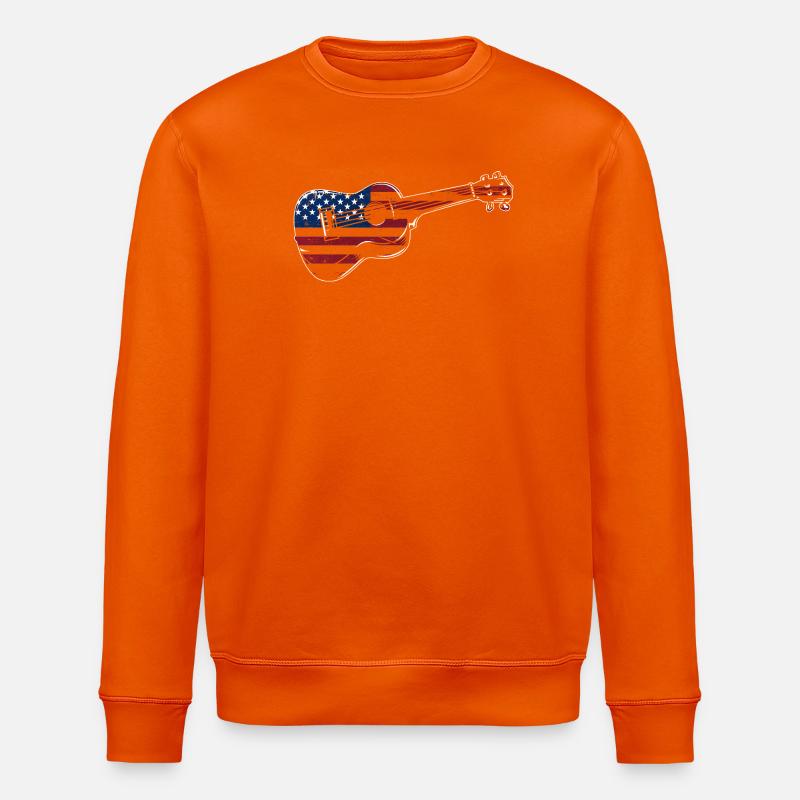 Hawaiian Ukulele Uke American Flag - Stanley/Stella Unisex Bio-Sweatshirt ROLLER - Tieforange