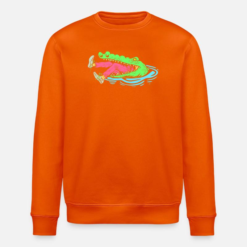 Krokodil Jagd Jäger Jagen - Stanley/Stella Unisex Bio-Sweatshirt ROLLER - Tieforange