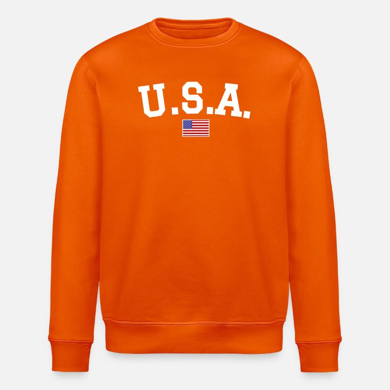 Drapeau américain Blanc - Sweat bio ROLLER Stanley/Stella Unisexe - orange profond