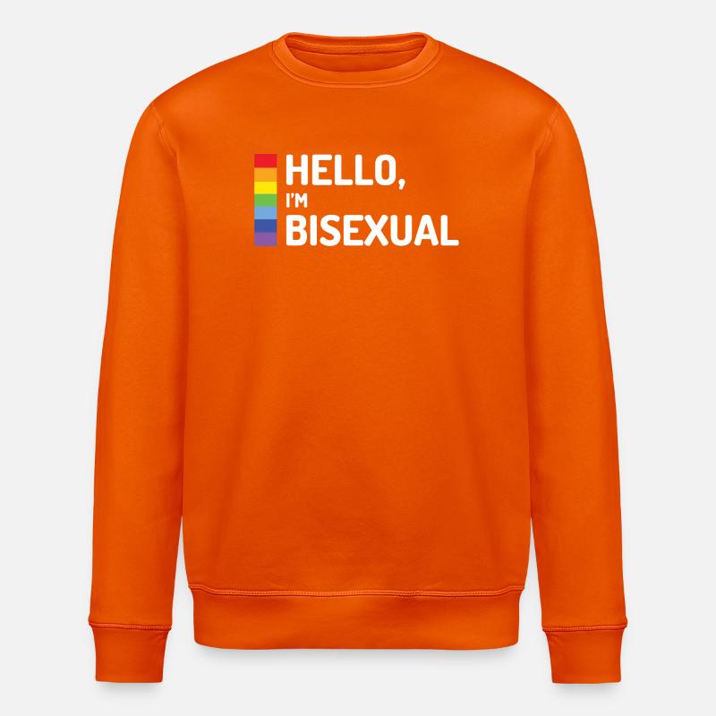 Hello, I'm Bisexual - Stanley/Stella ROLLER Unisex Organic Sweatshirt - bright orange