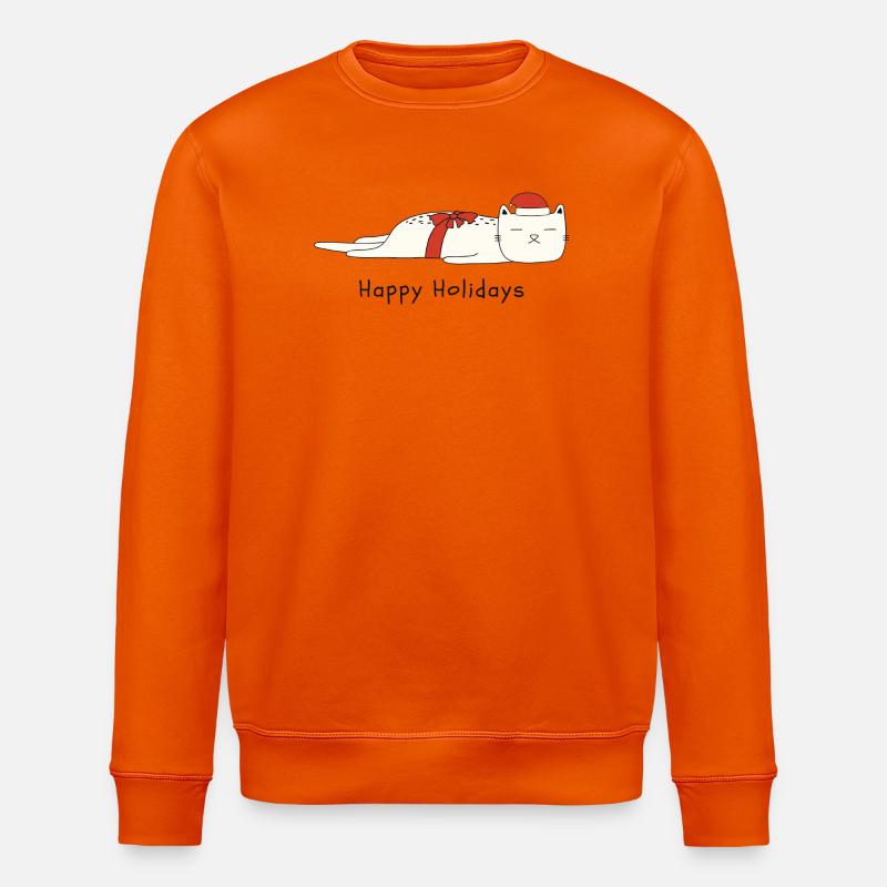 Drôle de chat Noël - Sweat bio ROLLER Stanley/Stella Unisexe - orange profond