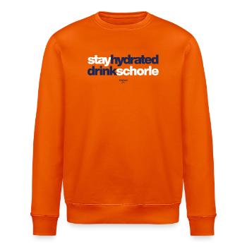 stay hydrated drink schorle - Stanley/Stella Unisex Bio-Sweatshirt ROLLER - Tieforange - Vorne - Nik (191cm)