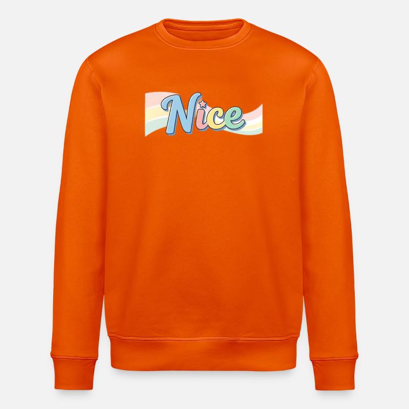 Nice Style-Design mit Regenbogentext - Stanley/Stella Unisex Bio-Sweatshirt ROLLER - Tieforange