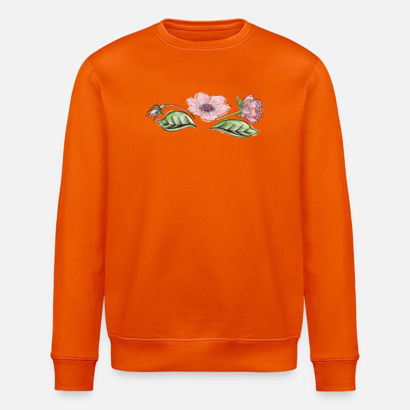 Vrille de fleur - Sweat bio ROLLER Stanley/Stella Unisexe - orange profond