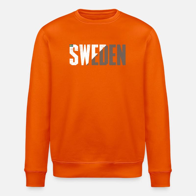 Sweden Bold Flag Typography - Stanley/Stella ROLLER Unisex Organic Sweatshirt - bright orange