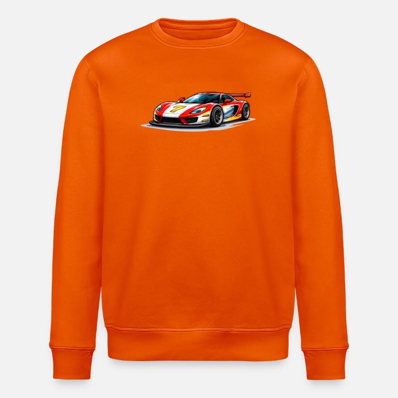 Speed-style race car graphics - Stanley/Stella ROLLER Unisex Organic Sweatshirt - bright orange