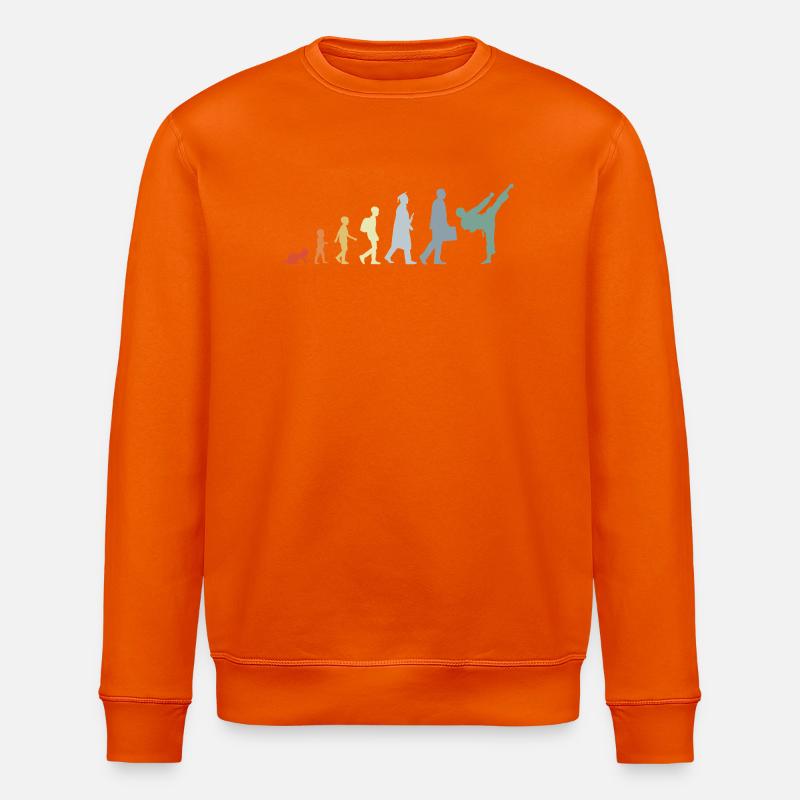 Retro Karateka Evolution - Stanley/Stella ROLLER Unisex Organic Sweatshirt - bright orange