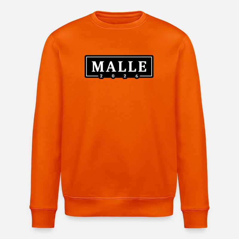Malle 2026 Mallorca Urlaub - Stanley/Stella Unisex Bio-Sweatshirt ROLLER - Tieforange