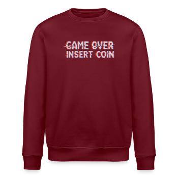 Retro Arcade Playing Pixel Glitch - Stanley/Stella ROLLER Unisex Organic Sweatshirt - burgundy - Front - Nik (191cm)