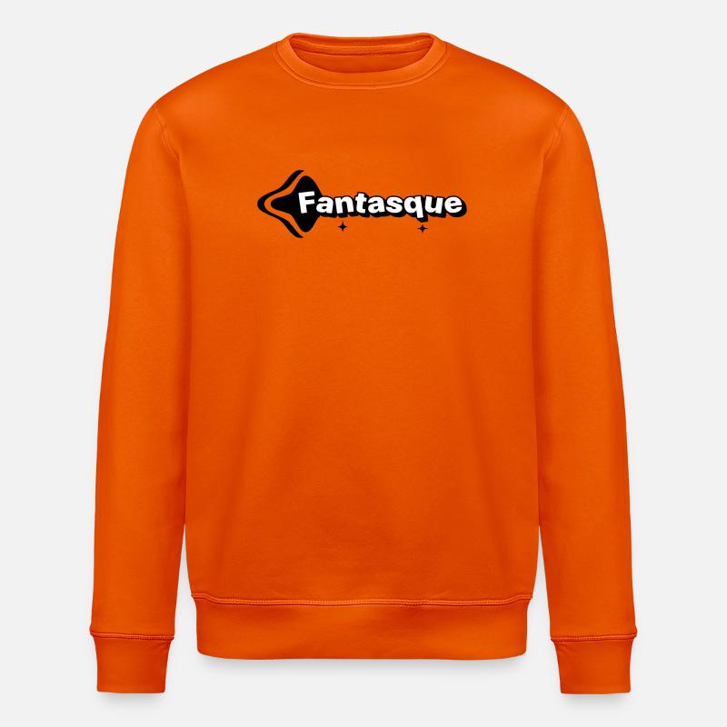 Whimsical Black and White - Stanley/Stella ROLLER Unisex Organic Sweatshirt - bright orange