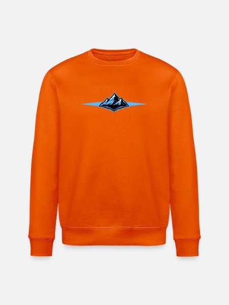 Mountains icon line - Stanley/Stella ROLLER Unisex Organic Sweatshirt - bright orange