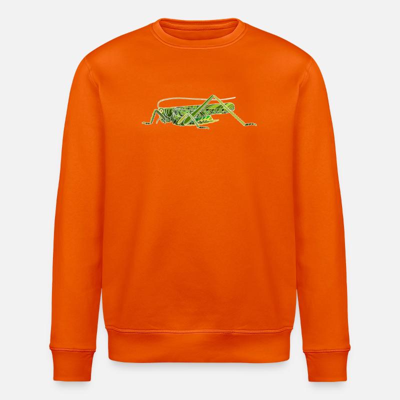 großes grünes Heupferd - Stanley/Stella Unisex Bio-Sweatshirt ROLLER - Tieforange
