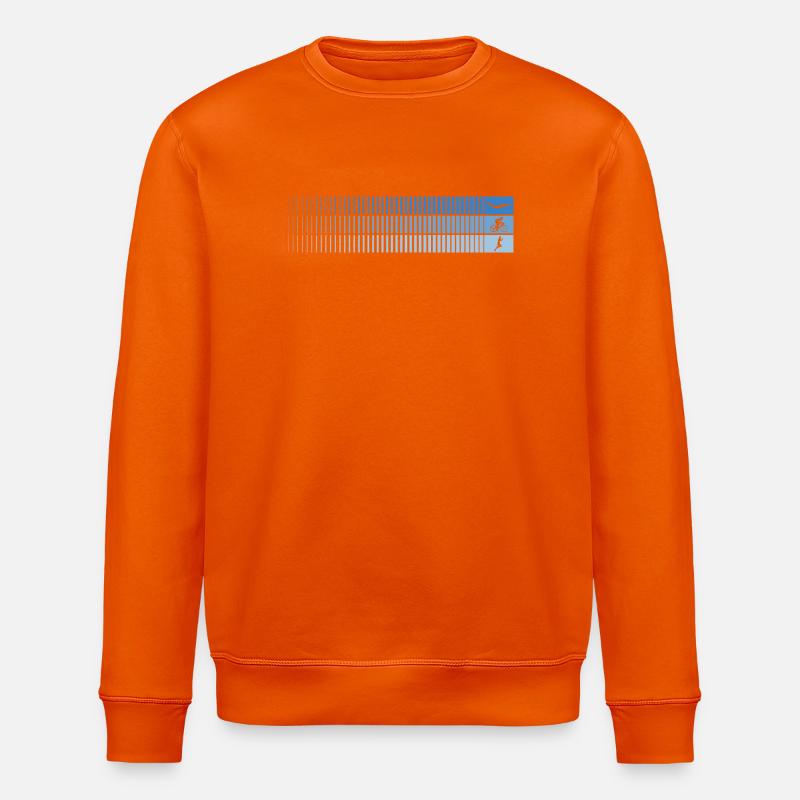 Azurblauer Farbverlauf Barcode Vogel - Stanley/Stella Unisex Bio-Sweatshirt ROLLER - Tieforange