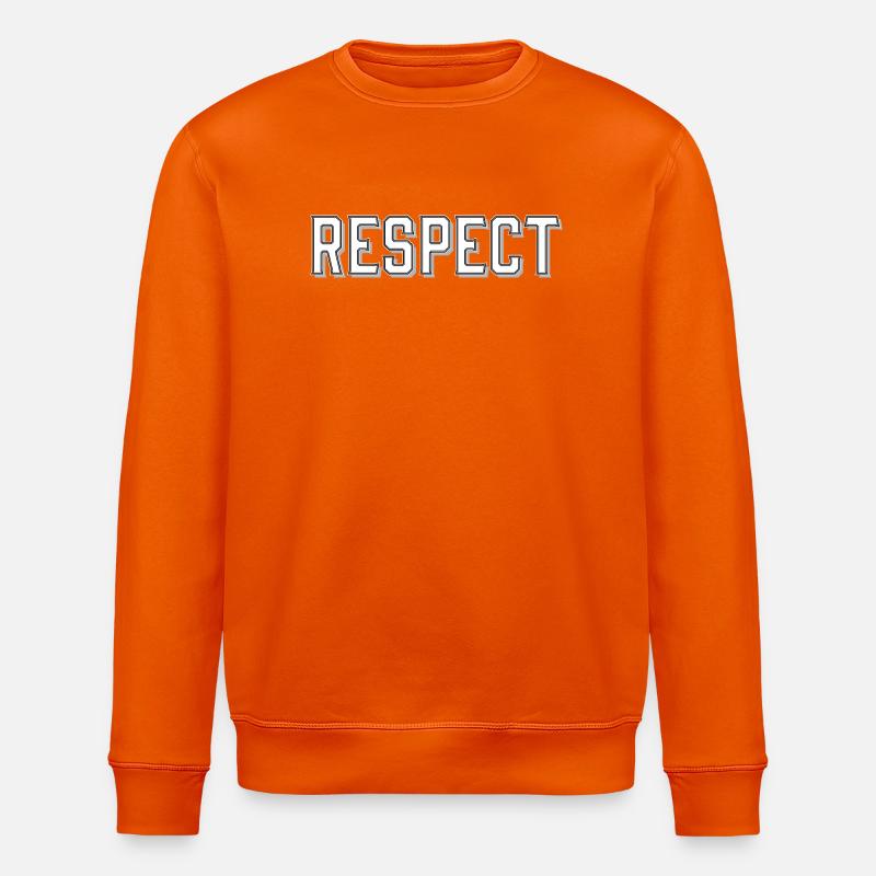 Lettrage Respekt avec effet 3D - Sweat bio ROLLER Stanley/Stella Unisexe - orange profond