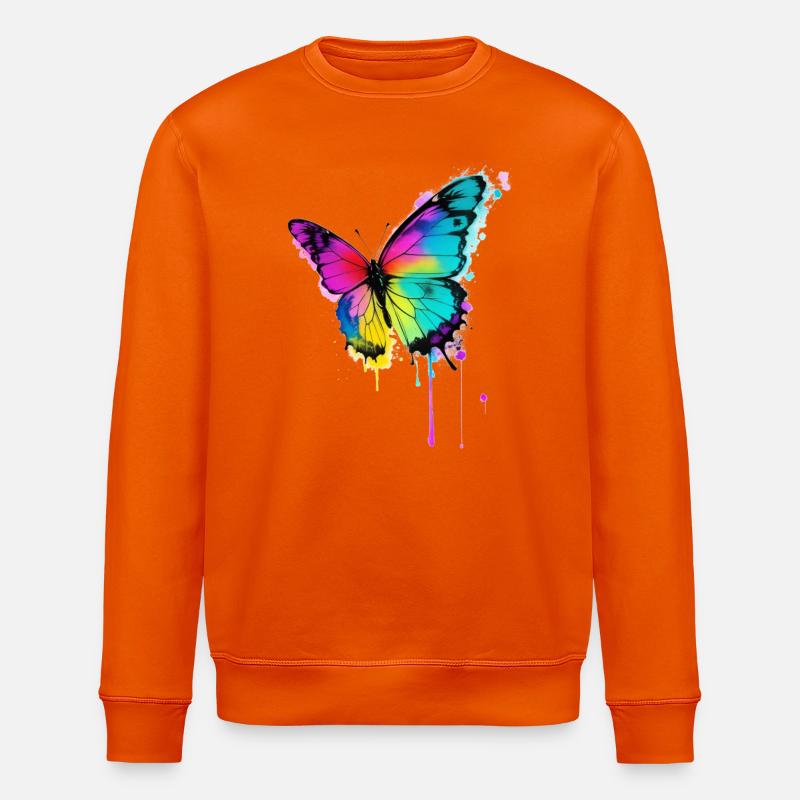 Schmetterling - Stanley/Stella Unisex Bio-Sweatshirt ROLLER - Tieforange