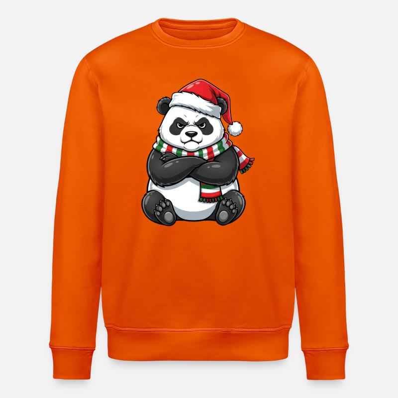 Grumpy Panda Weihnachtsmann Weihnachtsmütze  - Stanley/Stella Unisex Bio-Sweatshirt ROLLER - Tieforange