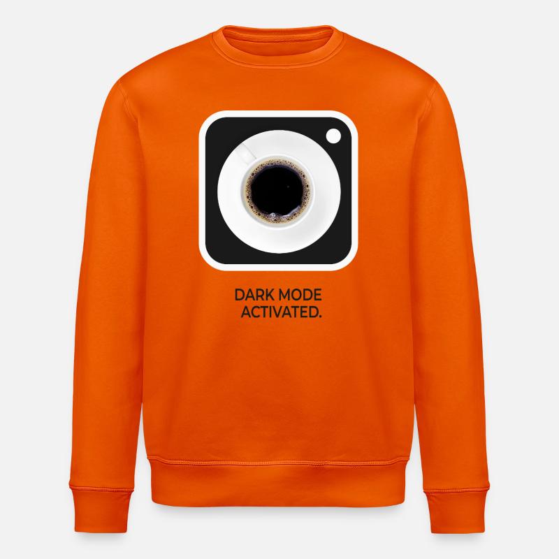 Dark Mode Activated Kaffee Nerd Spruch - Stanley/Stella Unisex Bio-Sweatshirt ROLLER - Tieforange