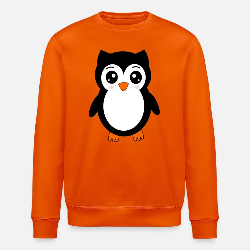 Eule schwarz Vogel Vögelchen Tiere Geschenk - Stanley/Stella Unisex Bio-Sweatshirt ROLLER - Tieforange