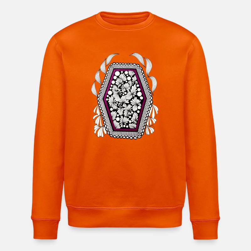 Blütenrahmen im Magenta-Frame - Stanley/Stella Unisex Bio-Sweatshirt ROLLER - Tieforange