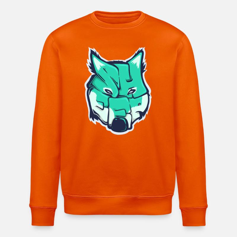 Wolf-Schaf, ein gezogenes Wort - Stanley/Stella Unisex Bio-Sweatshirt ROLLER - Tieforange