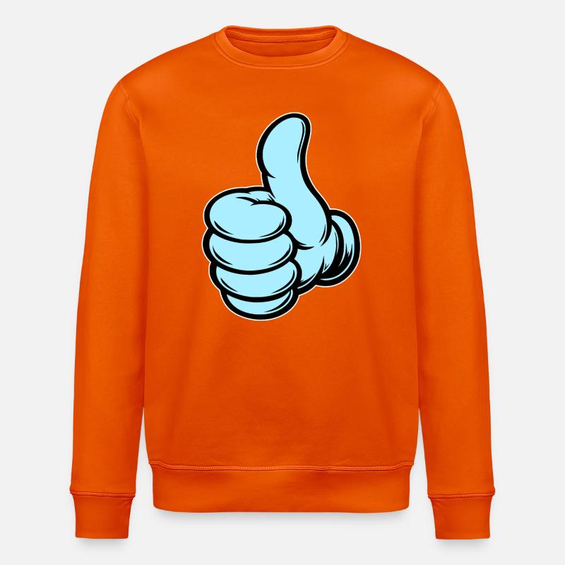 Comic Daumenhoch Handsymbol blau - Stanley/Stella Unisex Bio-Sweatshirt ROLLER - Tieforange