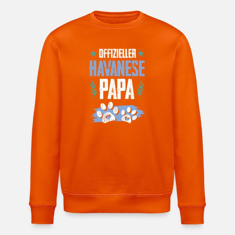 havanese hunde papa - Stanley/Stella Unisex Bio-Sweatshirt ROLLER - Tieforange