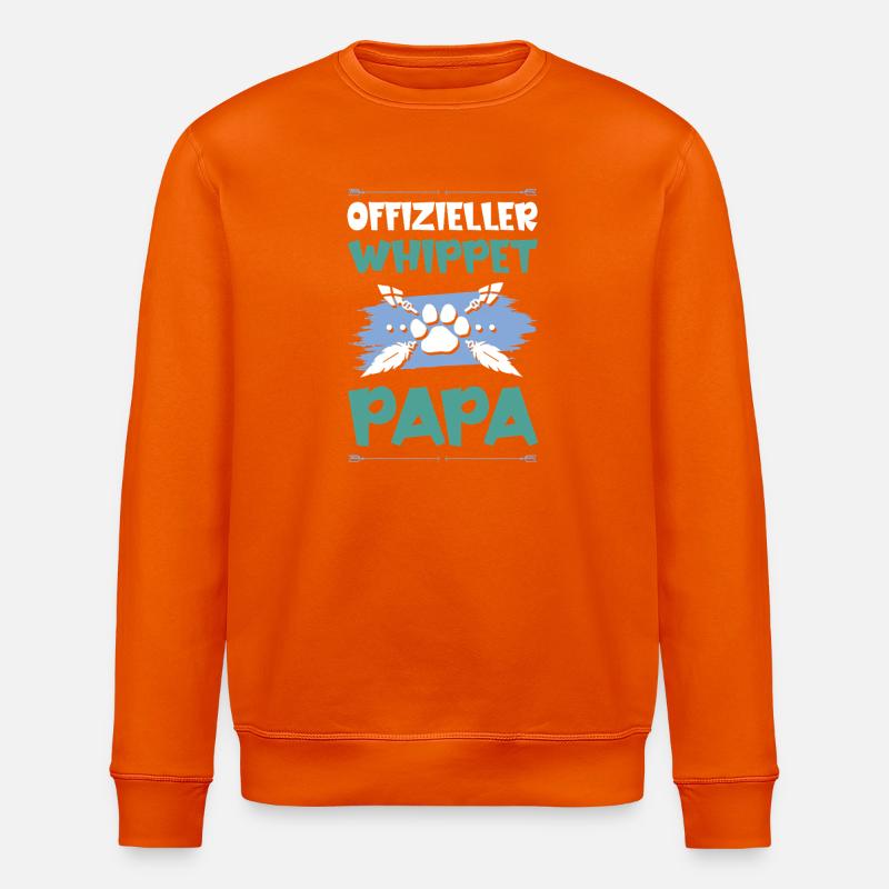 whippet hunde papa - Stanley/Stella Unisex Bio-Sweatshirt ROLLER - Tieforange