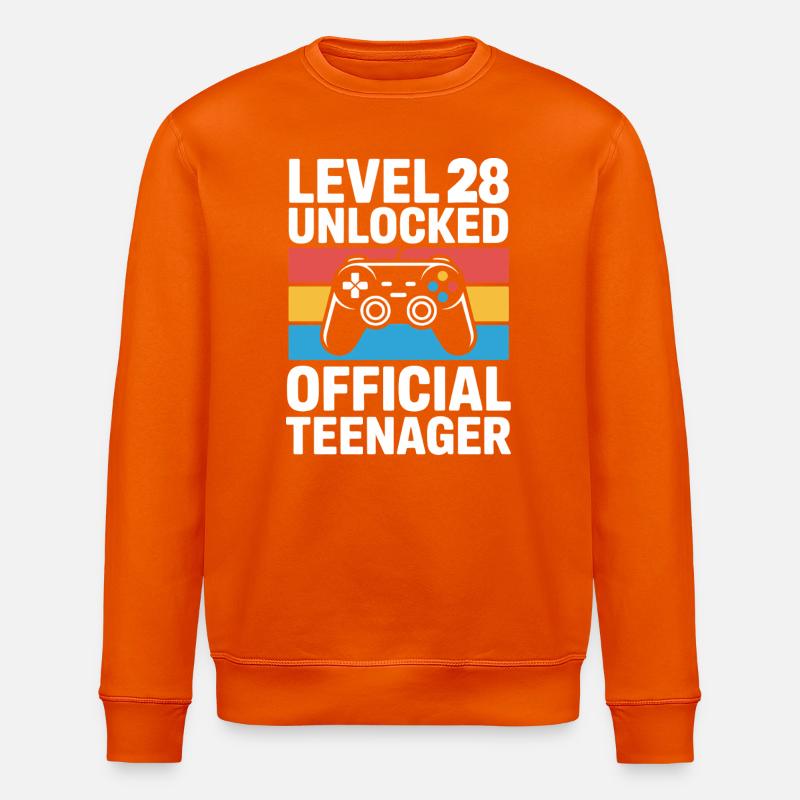 Level 28 Freigeschaltetes Tee-Tee - Stanley/Stella Unisex Bio-Sweatshirt ROLLER - Tieforange