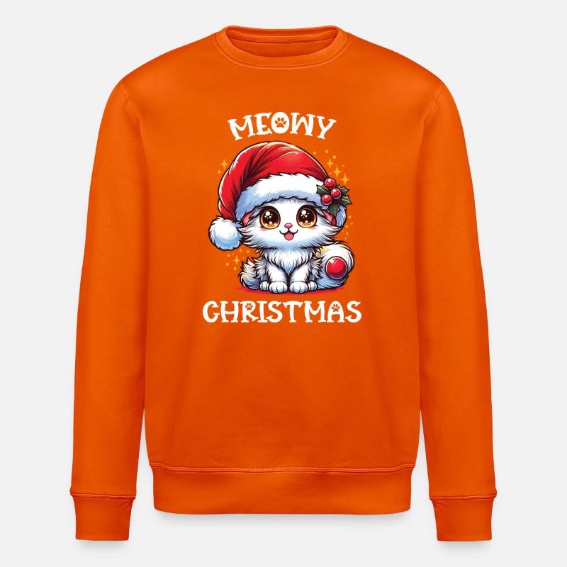 Chaton de Noël Miaousse - Sweat bio ROLLER Stanley/Stella Unisexe - orange profond