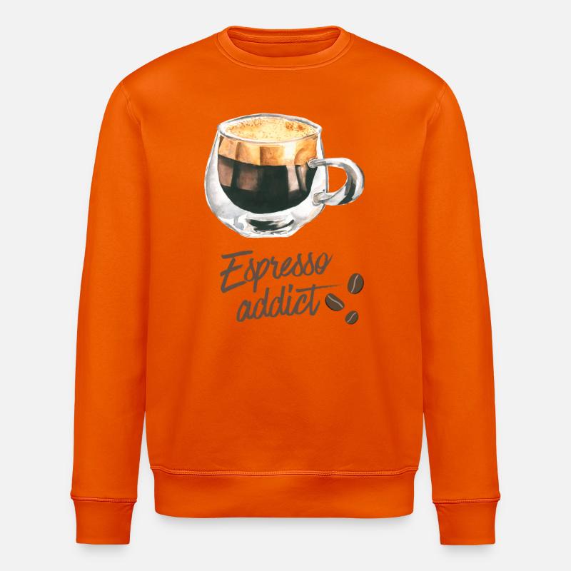 Espresso Addict - Art du café aquarelle - Sweat bio ROLLER Stanley/Stella Unisexe - orange profond