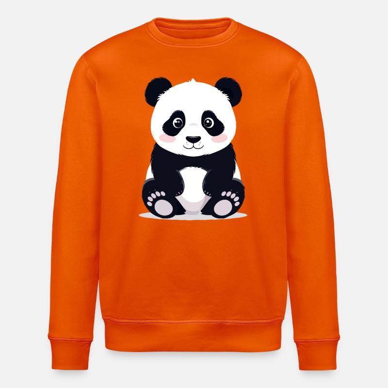 Assis petit panda câlin et mignon - Sweat bio ROLLER Stanley/Stella Unisexe - orange profond