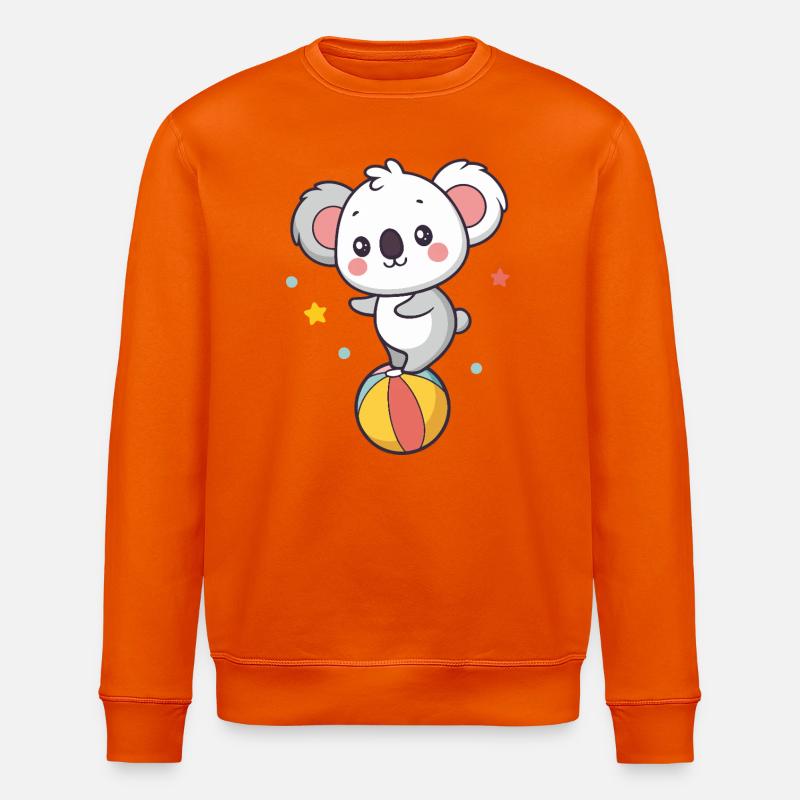 Süßer Koala auf Regenbogenballon - Stanley/Stella Unisex Bio-Sweatshirt ROLLER - Tieforange