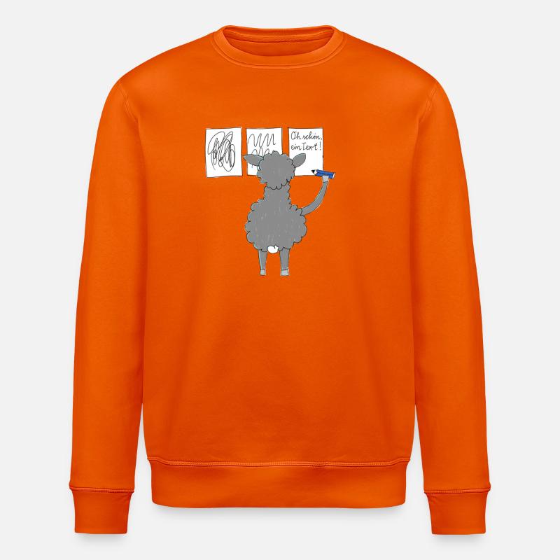 Das Lama übt Schreiben - Stanley/Stella Unisex Bio-Sweatshirt ROLLER - Tieforange