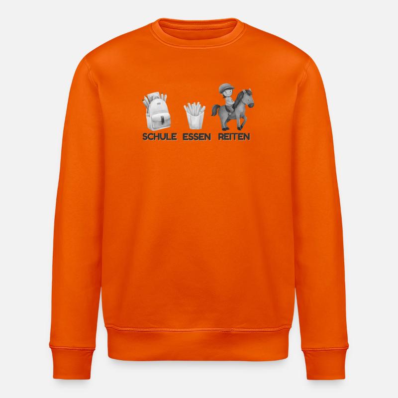 Schule Essen Reiten Motiv - Stanley/Stella Unisex Bio-Sweatshirt ROLLER - Tieforange