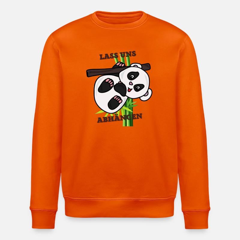 Kawaii Panda Mit Bambus und Spruch - Stanley/Stella Unisex Bio-Sweatshirt ROLLER - Tieforange