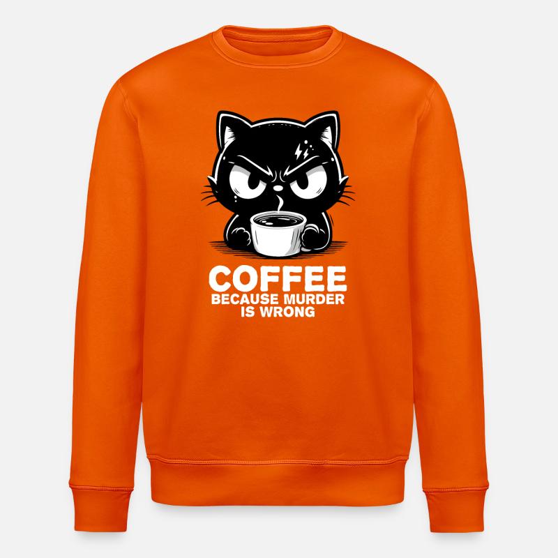 Murder is wrong (dark) - Stanley/Stella ROLLER Unisex Organic Sweatshirt - bright orange