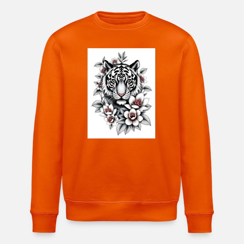 The Tiger never sleeps - Stanley/Stella Unisex Bio-Sweatshirt ROLLER - Tieforange