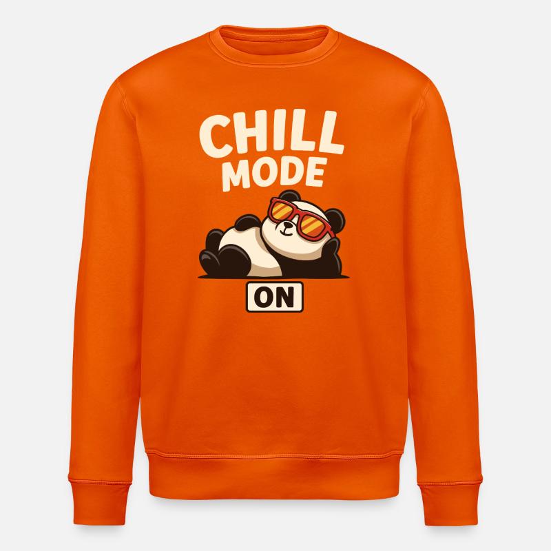 Chill Panda mit Sonnenbrille - Stanley/Stella Unisex Bio-Sweatshirt ROLLER - Tieforange