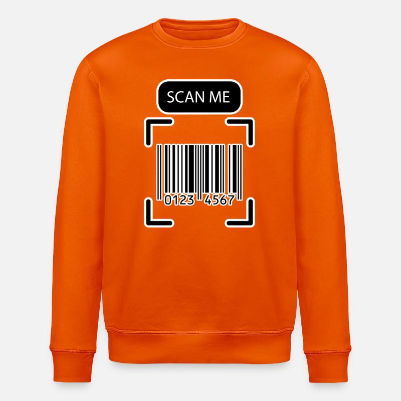 SCAN ME Barcode Lustiges Design - Stanley/Stella Unisex Bio-Sweatshirt ROLLER - Tieforange