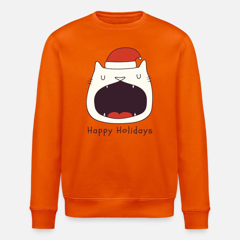 Lustige Weihnachtskatze - Stanley/Stella Unisex Bio-Sweatshirt ROLLER - Tieforange