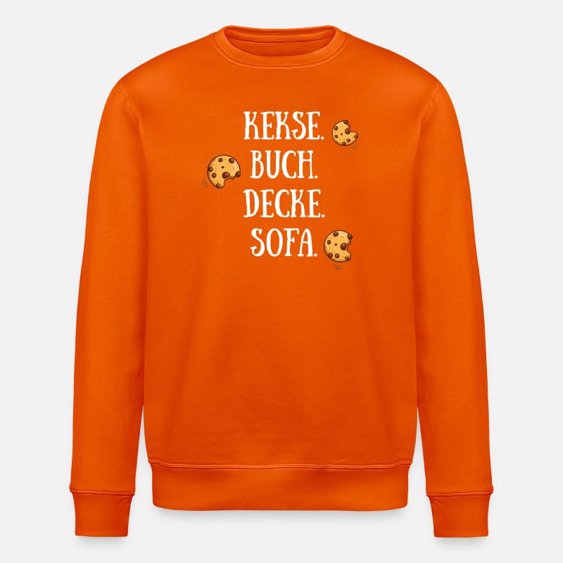 Kekse Buch Decke Sofa - Stanley/Stella Unisex Bio-Sweatshirt ROLLER - Tieforange