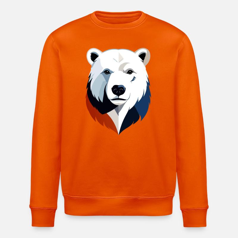 Geometrischer Polarbär Farbsplit - Stanley/Stella Unisex Bio-Sweatshirt ROLLER - Tieforange
