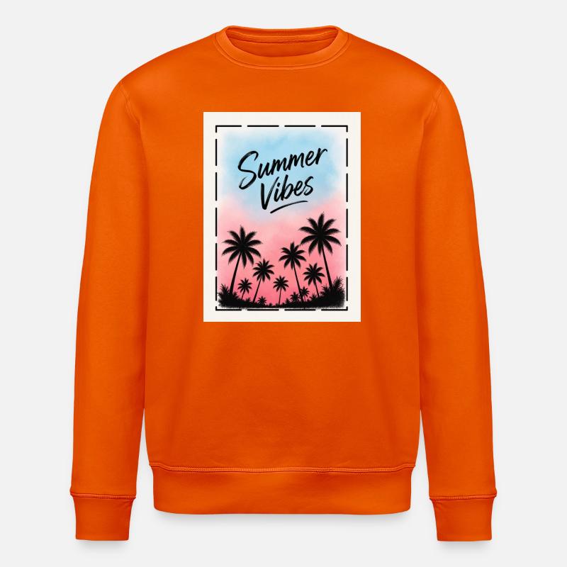 Summer Vibes Retro Palmen Design - Stanley/Stella Unisex Bio-Sweatshirt ROLLER - Tieforange