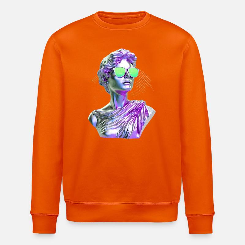 Vaporwave Statue Neonbrille - Stanley/Stella Unisex Bio-Sweatshirt ROLLER - Tieforange