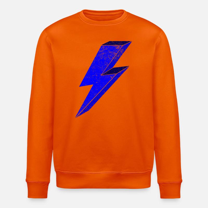 Blauer Blitz-Design für Dynamik 3D - Stanley/Stella Unisex Bio-Sweatshirt ROLLER - Tieforange